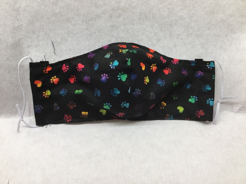 neon paw prints face mask neon paw prints face mask