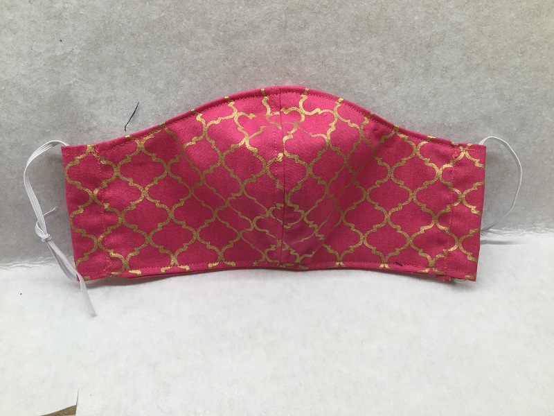 Gold Quatrefoil Hot Pink Face Mask Gold Quatrefoil Hot Pink Face Mask