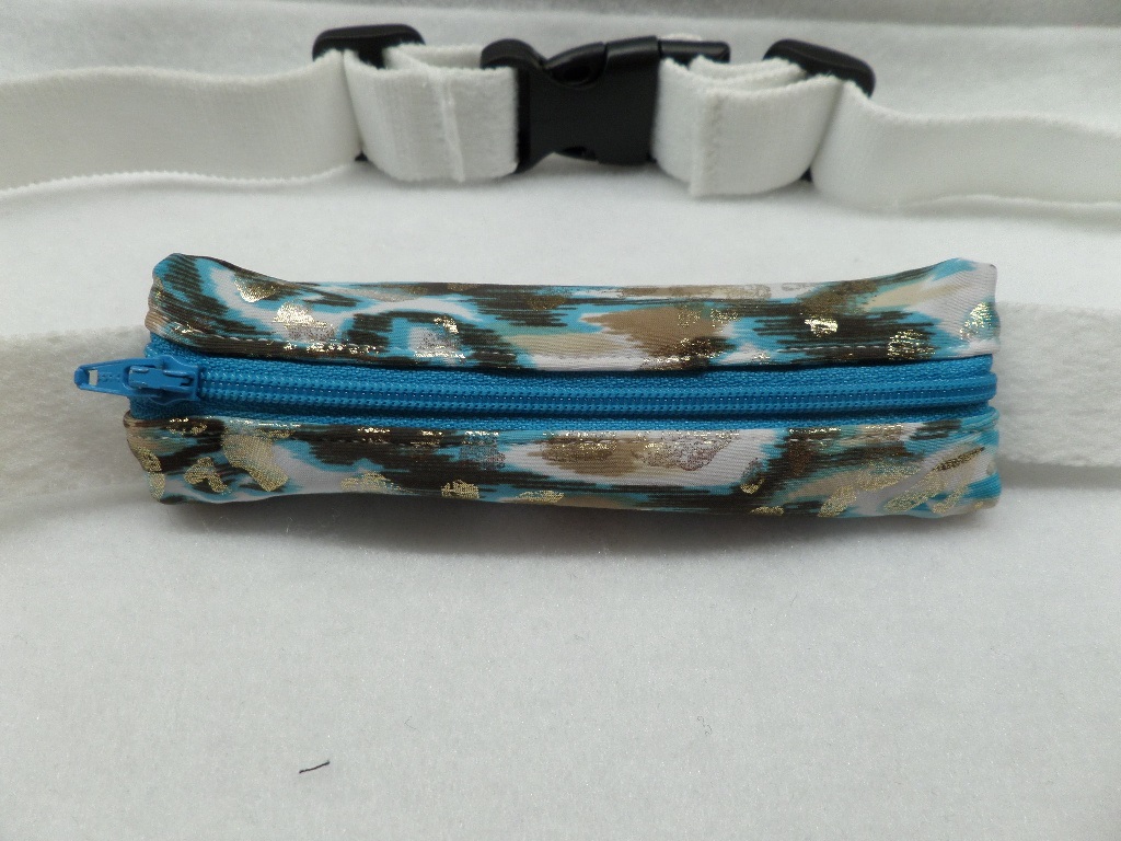 Turquoise Brown Gold Shimmer Slim Insulin Pump Belt Spandex Turquoise Brown Gold Shimmer Slim Insulin Pump Belt Spandex