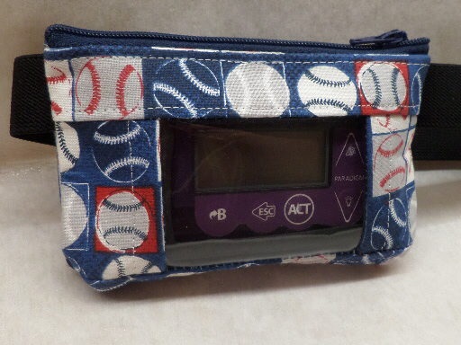 Boys Baseball Window Insulin Pump Pouch Boys Baseball Window Insulin Pump Pouch