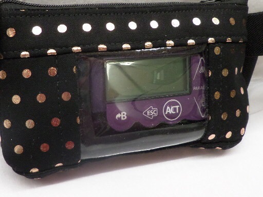 Rose Gold on Black Insulin Pump Pouch optional window Rose Gold on Black Insulin Pump Pouch optional window