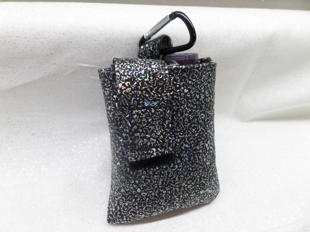 Black Embossed Metallic Faux Leather Vertical Insulin Pump Pouch Black Embossed Metallic Faux Leather Vertical Insulin Pump Pouch