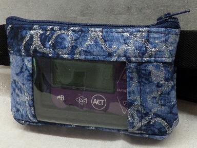 Silver Sparkle on Blue Marble Insulin Pump Pouch Silver Sparkle on Blue Marble Insulin Pump Pouch