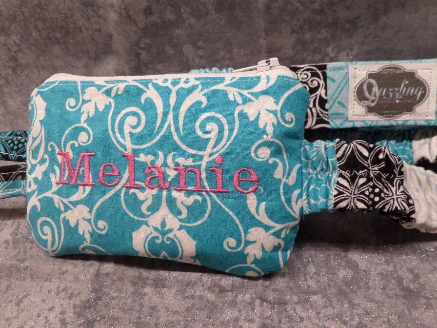 Cherish Turquoise Insulin Pump Case w Monogram Cherish Turquoise Insulin Pump Case w Monogram