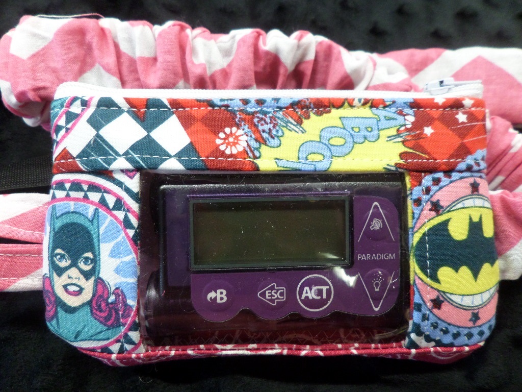 Girls Superhero Window Insulin Pump Pouch Case Girls Superhero Window Insulin Pump Pouch Case