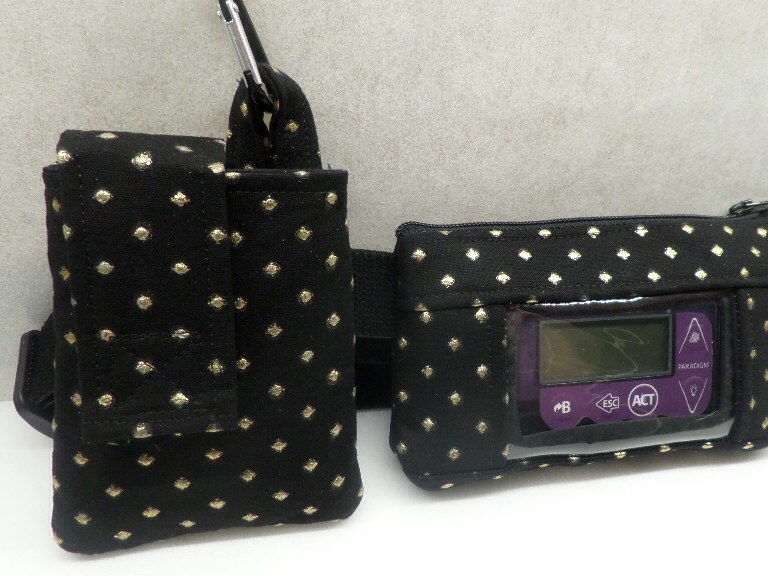 Gold Diamond Dew Drop Insulin Pump Pouch Gold Diamond Dew Drop Insulin Pump Pouch