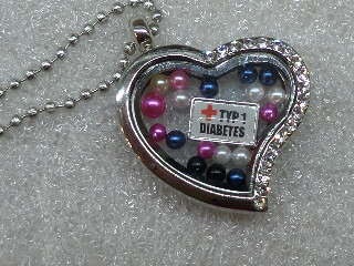 Half Rhinestone Heart Medical Alert Floating Locket Necklace Half Rhinestone Heart Medical Alert Floating Locket Necklace