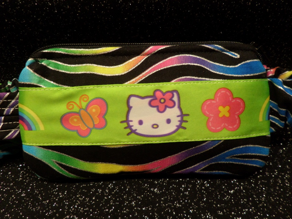 Kitty & Metallic Zebra Stripe Insulin Pump Pouch Case Kitty & Metallic Zebra Stripe Insulin Pump Pouch Case