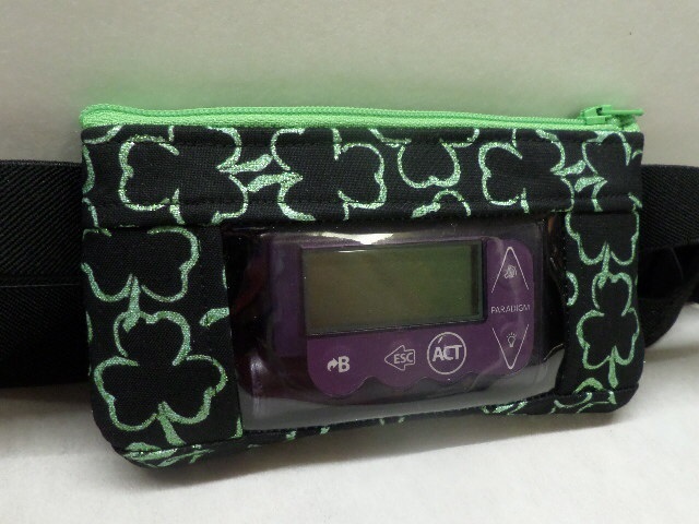 Sparkling St. Patricks Day Irish Clover Insulin Pump Pouch Sparkling St. Patricks Day Irish Clover Insulin Pump Pouch