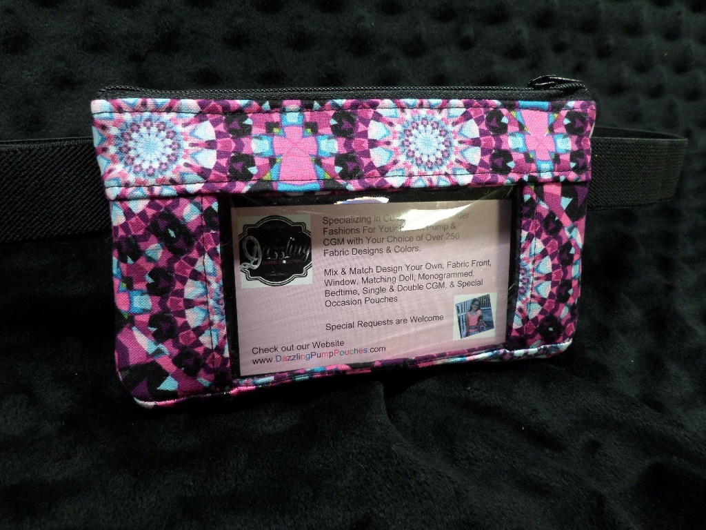 Purple Kaleidoscope Insulin Pump Pouch window optional Purple Kaleidoscope Insulin Pump Pouch window optional