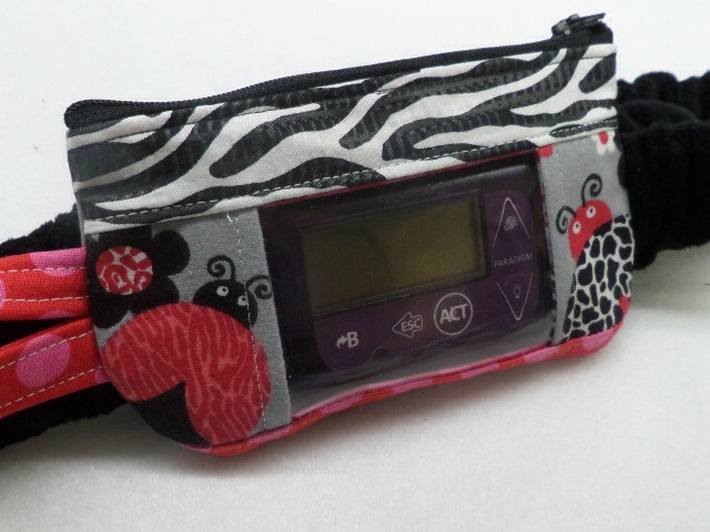 Animal Print Lady Bugs Window Insulin Pump Pouch For Girls Animal Print Lady Bugs Window Insulin Pump Pouch For Girls