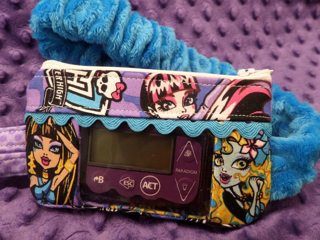 Monster High Insulin Pump Pouch Case in Purple & Turquoise Monster High Insulin Pump Pouch Case in Purple & Turquoise