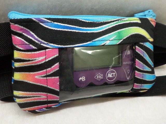 Silver Metallic Zebra insulin pump pouch multicolor Silver Metallic Zebra insulin pump pouch multicolor