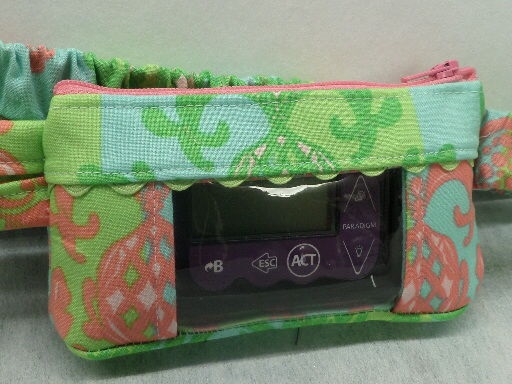 Pineapple Post Lime Blue Pink Insulin Pump Pouch Pineapple Post Lime Blue Pink Insulin Pump Pouch