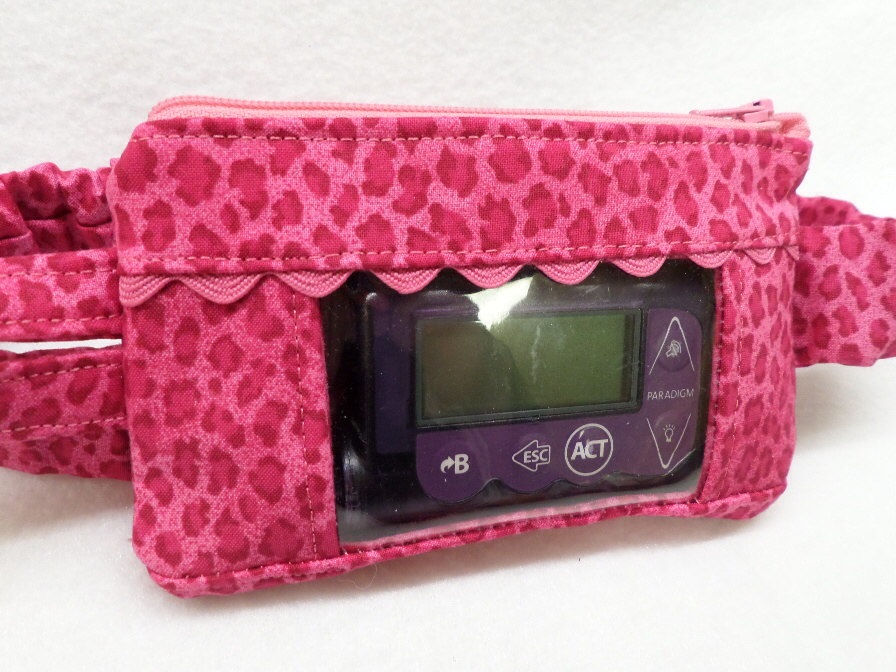 Hot Pink Cheetah Insulin Pump Pouch optional window Hot Pink Cheetah Insulin Pump Pouch optional window