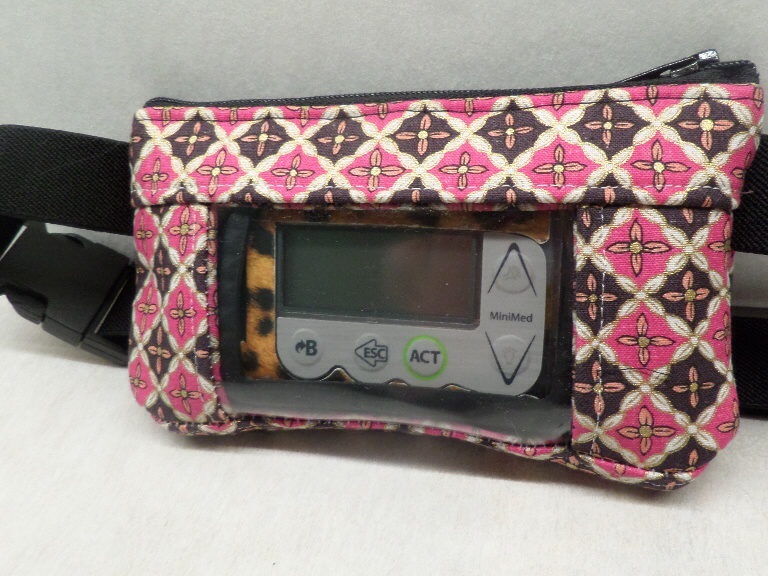 Diamonds in Hot Pink Plum and Gold Insulin Pump Pouch For Girls Diamonds in Hot Pink Plum and Gold Insulin Pump Pouch For Girls