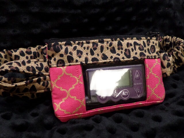 Pink Gold Moroccan w Cheetah Insulin Pump Pouch Pink Gold Moroccan w Cheetah Insulin Pump Pouch