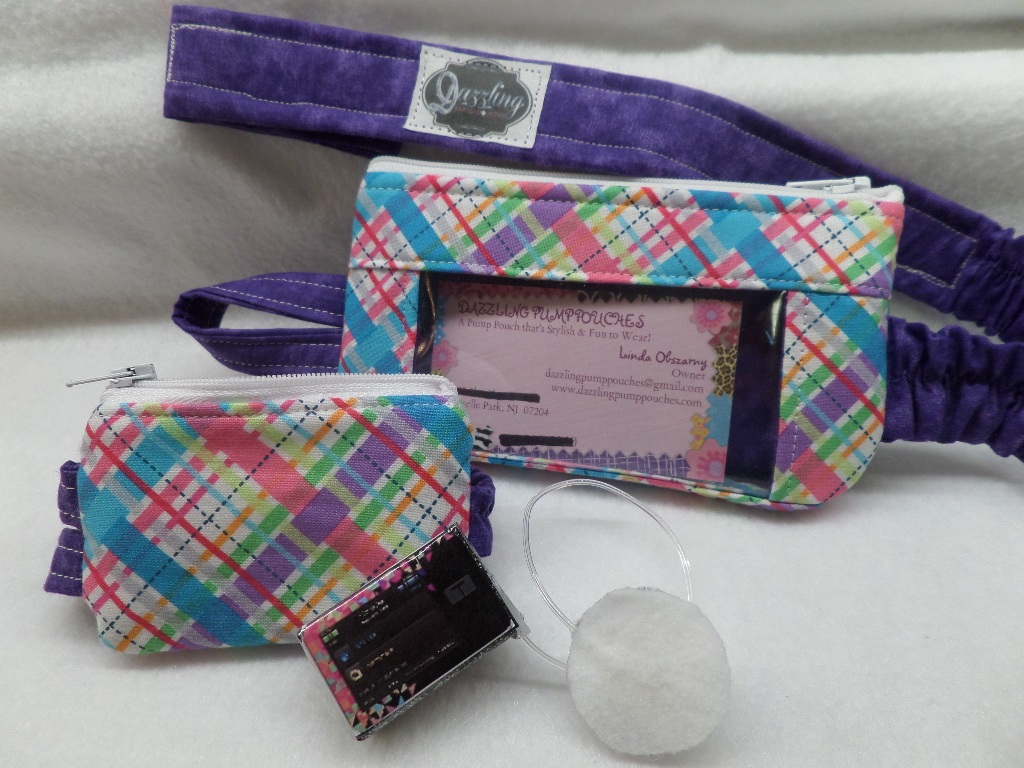 Colorful Plaid Insulin Pump Pouch w Optional Window Colorful Plaid Insulin Pump Pouch w Optional Window