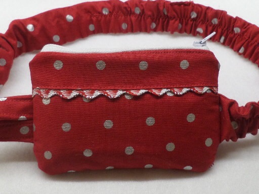 Festive Holiday Insulin Pump Pouch Red Silver Metallic Dot | Festive Holiday Insulin Pump Pouch Red Silver Metallic Dot |