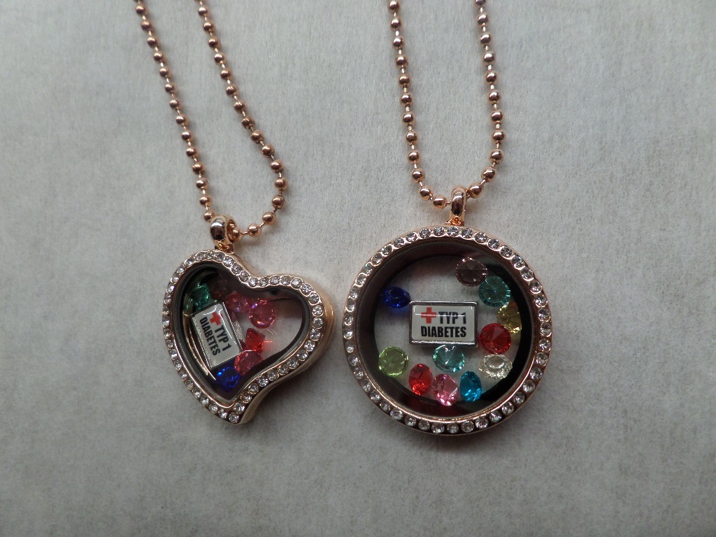 Rose Gold ROUND Medical Alert Floating Locket Necklace Rose Gold ROUND Medical Alert Floating Locket Necklace