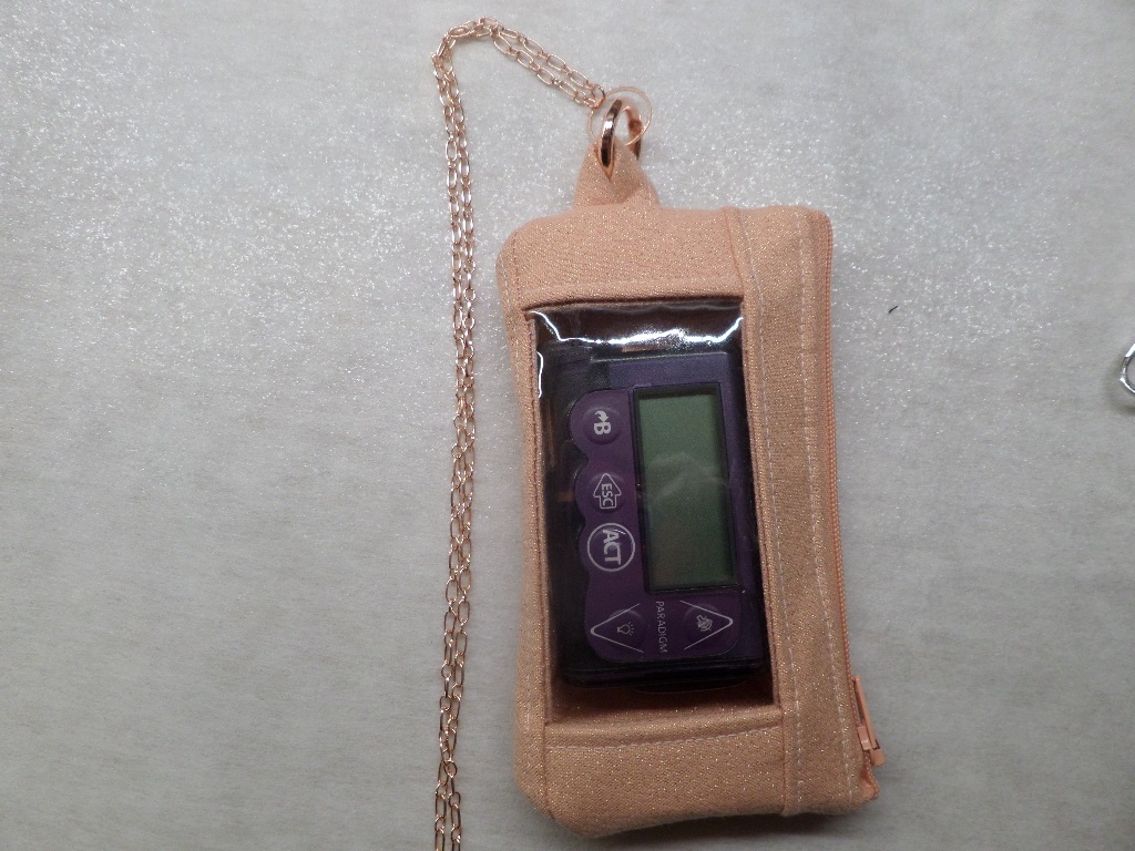 Rose Gold Sparkle & Chain Dexcom Iphone CGM Pouch Rose Gold Sparkle & Chain Dexcom Iphone CGM Pouch
