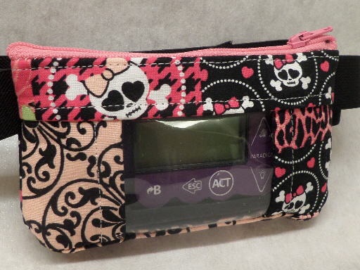 Skulls Patchwork Insulin Pump Pouch Skulls Patchwork Insulin Pump Pouch