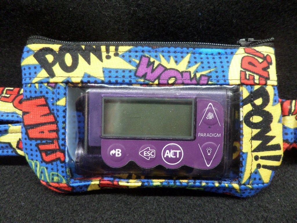 Super Hero Words Window Insulin Pump Pouch Case For Boys Super Hero Words Window Insulin Pump Pouch Case For Boys