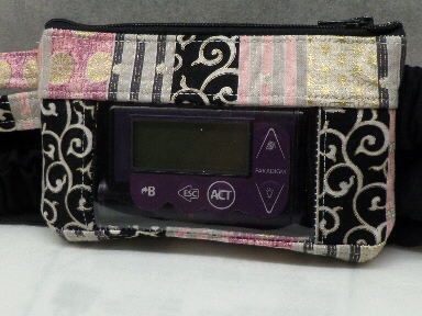 Insulin Pump Pouch w Asstd Print w/ Metallic Gold Accents Insulin Pump Pouch w Asstd Print w/ Metallic Gold Accents
